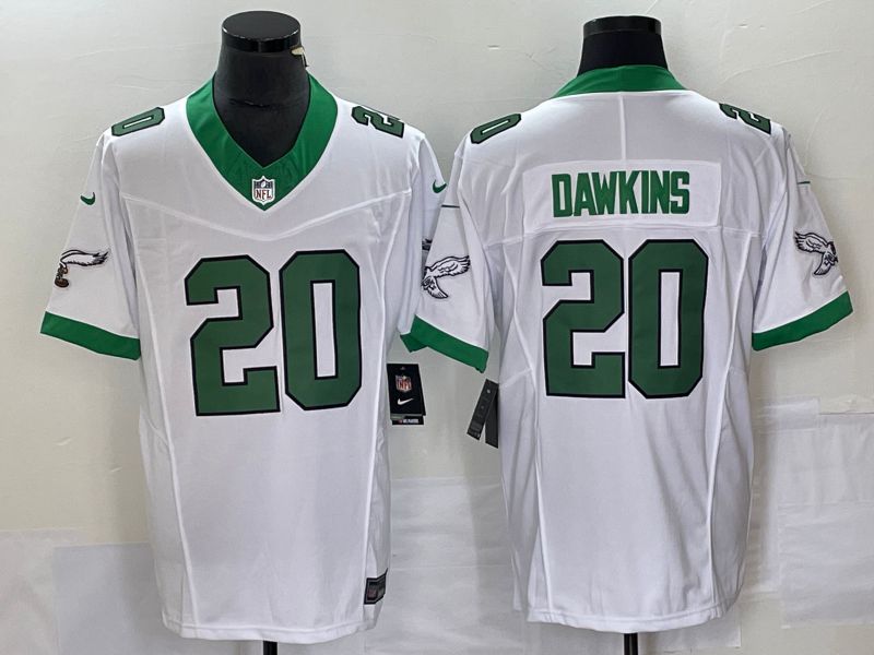 Men Philadelphia Eagles #20 Dawkins White Nike Throwback Vapor Limited NFL Jersey->philadelphia eagles->NFL Jersey
